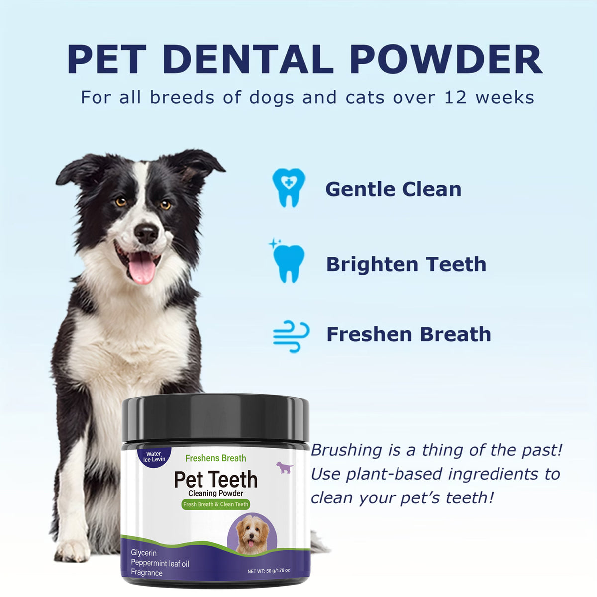 Dog Teeth Cleaning Powder for Tartar Removal