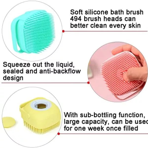 Silicone Massage Bath Brush for Small Dogs (Pack of 3)