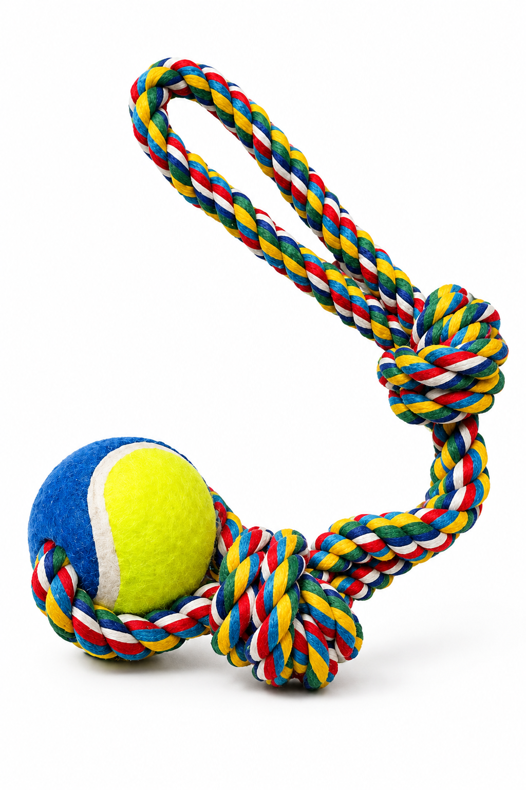 Dog Rope Toy with Tennis Ball (Pack of 2)